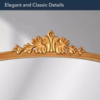 Specchio da parete decorativo in metallo ad arco 23" x 29.5" - Finitura oro antico