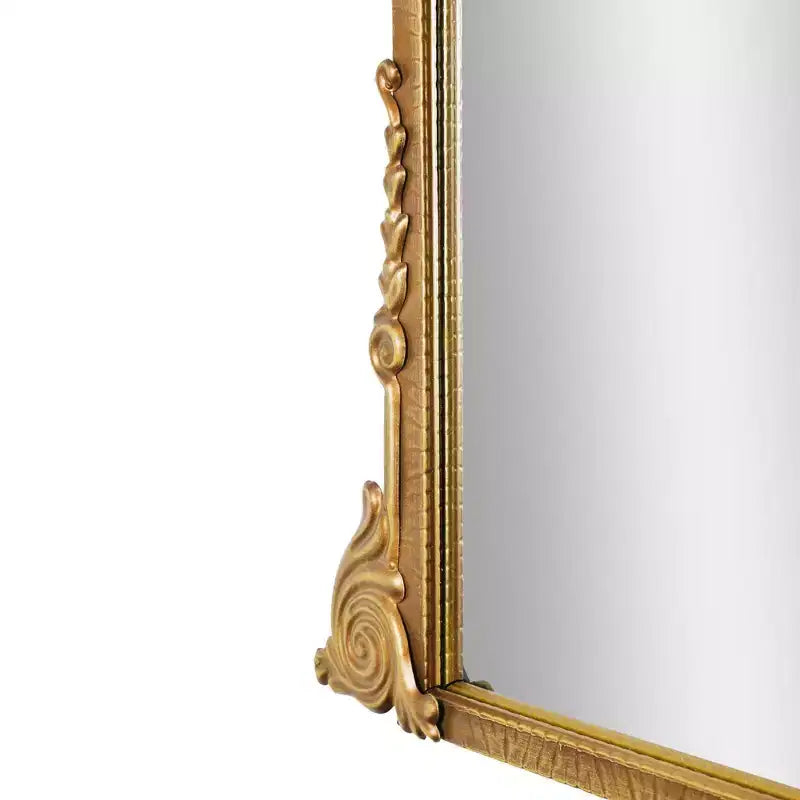 Specchio da parete decorativo in metallo ad arco 23" x 29.5" - Finitura oro antico