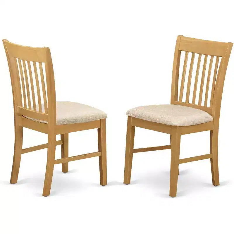 Sedia da pranzo imbottita con struttura in legno massiccio, set da 2
