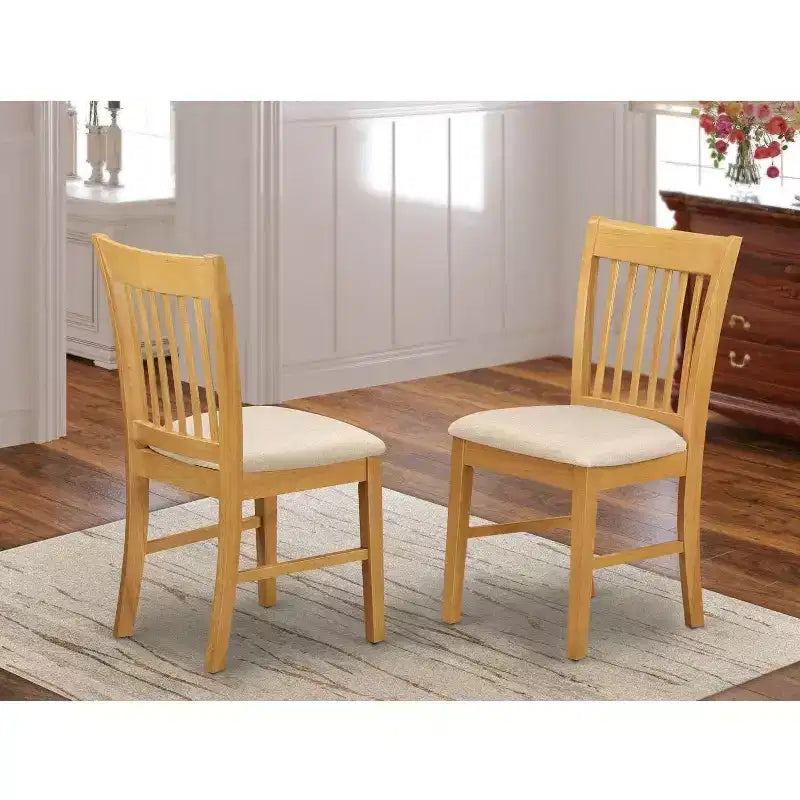 Sedia da pranzo imbottita con struttura in legno massiccio, set da 2