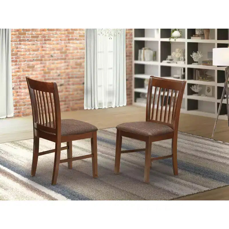 Sedia da pranzo imbottita con struttura in legno massiccio, set da 2