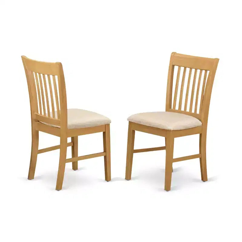 Sedia da pranzo imbottita con struttura in legno massiccio, set da 2