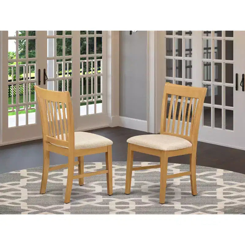 Sedia da pranzo imbottita con struttura in legno massiccio, set da 2