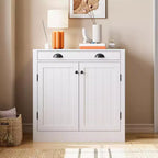 Credenza Bianca con Cassetto e Ripiano Regolabile