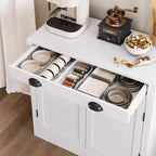Credenza Bianca con Cassetto e Ripiano Regolabile