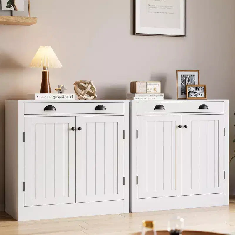 Credenza Bianca con Cassetto e Ripiano Regolabile