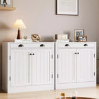 Credenza Bianca con Cassetto e Ripiano Regolabile