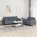 Set divano in velluto grigio scuro – 2 pezzi (2 posti e 3 posti)