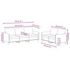 Set divano in velluto grigio scuro – 2 pezzi (2 posti e 3 posti)