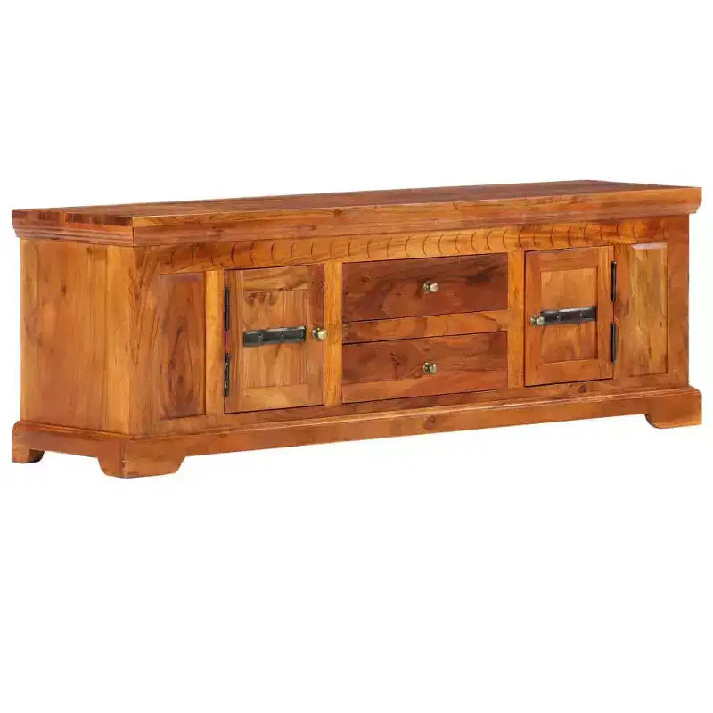 Mobile TV in Legno Massello di Acacia con Cassetti e Ante