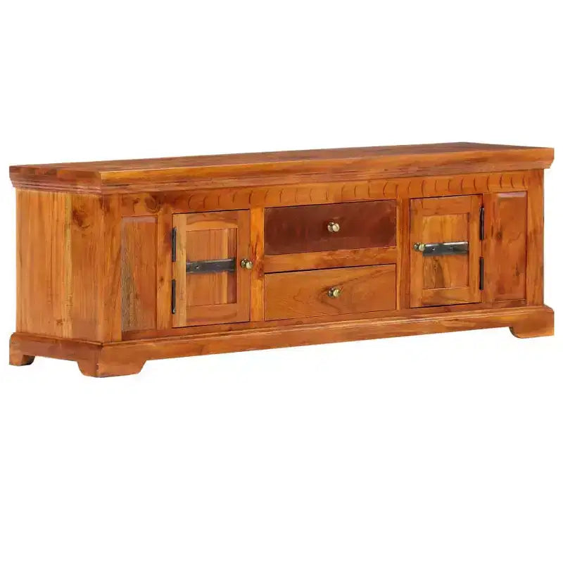 Mobile TV in Legno Massello di Acacia con Cassetti e Ante