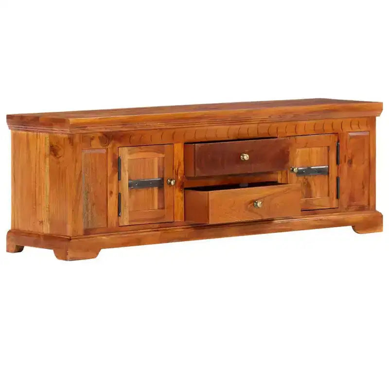 Mobile TV in Legno Massello di Acacia con Cassetti e Ante