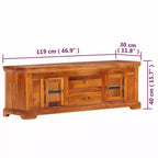Mobile TV in Legno Massello di Acacia con Cassetti e Ante