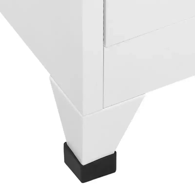 Armadietto Spogliatoio in Acciaio con 2 Scomparti, Ante Chiudibili a Chiave, Grigio