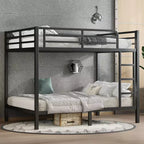 Metal Full over Full Bunk Bed for Teens and Adults Space-Saving and No Box Spring Needed Black