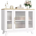 Mobile credenza a buffet da 36" con anta in vetro scanalato e ripiano regolabile