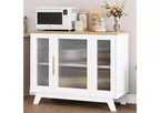 Mobile credenza a buffet da 36" con anta in vetro scanalato e ripiano regolabile