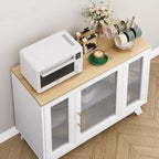 Mobile credenza a buffet da 36" con anta in vetro scanalato e ripiano regolabile