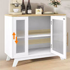 Mobile credenza a buffet da 36" con anta in vetro scanalato e ripiano regolabile