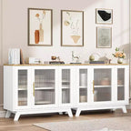 Mobile credenza a buffet da 36" con anta in vetro scanalato e ripiano regolabile