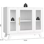Mobile credenza a buffet da 36" con anta in vetro scanalato e ripiano regolabile