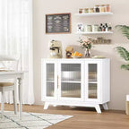 Mobile credenza a buffet da 36" con anta in vetro scanalato e ripiano regolabile