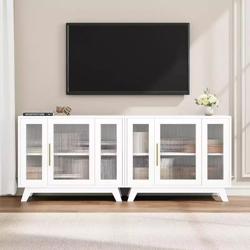 Mobile credenza a buffet da 36" con anta in vetro scanalato e ripiano regolabile