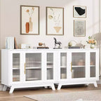 Mobile credenza a buffet da 36" con anta in vetro scanalato e ripiano regolabile