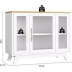 Mobile credenza a buffet da 36" con anta in vetro scanalato e ripiano regolabile