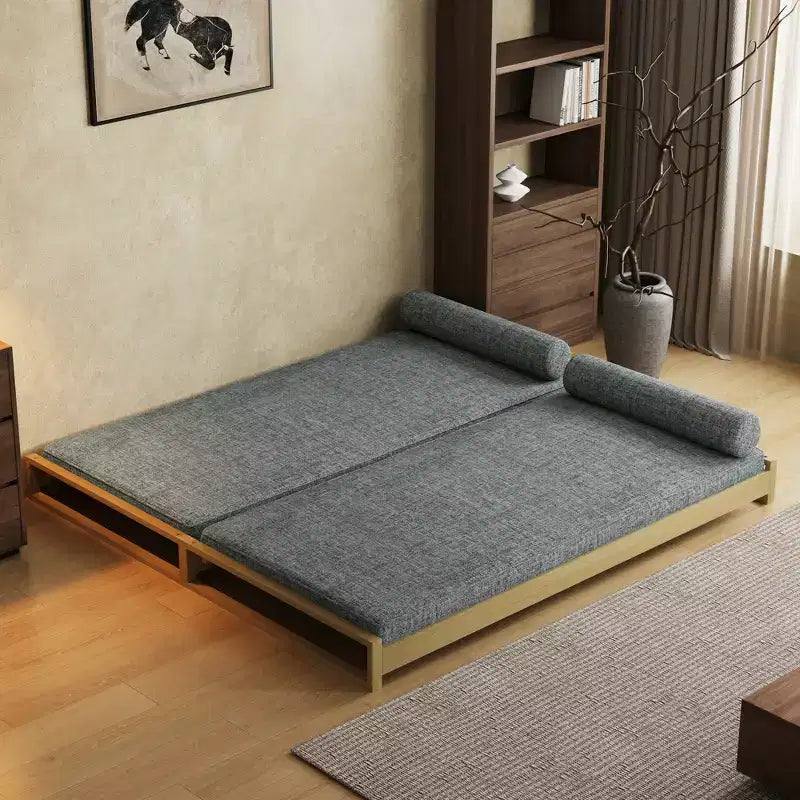 Divano Letto Moderno Convertibile da 82,67 Pollici con Struttura in Legno Massello e Fodere Rimovibili