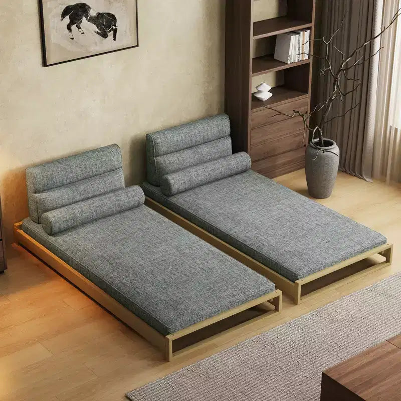 Divano Letto Moderno Convertibile da 82,67 Pollici con Struttura in Legno Massello e Fodere Rimovibili