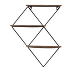 Mensola da Parete in Metallo a Diamante – 3 Livelli, 43,2 x 10,2 x 53,3 cm, Marrone e Nero