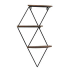 Mensola da Parete in Metallo a Diamante – 3 Livelli, 43,2 x 10,2 x 53,3 cm, Marrone e Nero