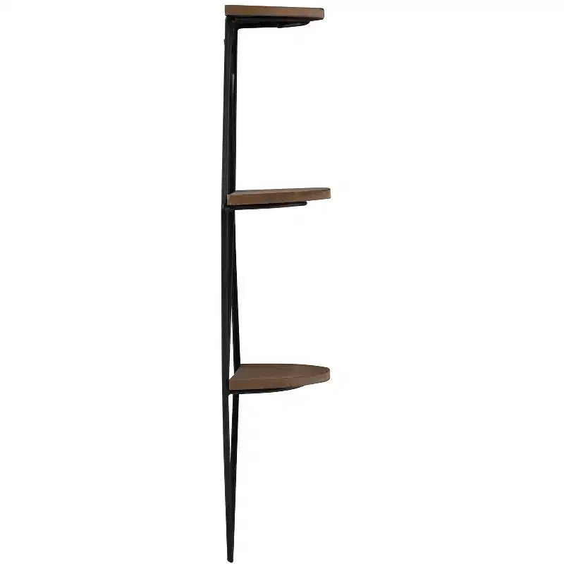Mensola da Parete in Metallo a Diamante – 3 Livelli, 43,2 x 10,2 x 53,3 cm, Marrone e Nero