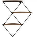Mensola da Parete in Metallo a Diamante – 3 Livelli, 43,2 x 10,2 x 53,3 cm, Marrone e Nero