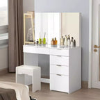 Scrivania Trucco Illuminata con Specchio e 5 Cassetti