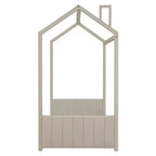 Telaio letto a casetta per materasso singolo/matrimoniale, con rivestimento in velluto, beige