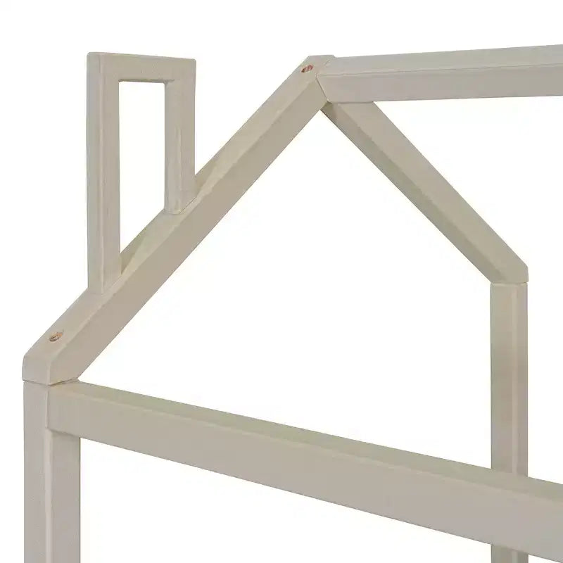 Telaio letto a casetta per materasso singolo/matrimoniale, con rivestimento in velluto, beige