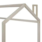 Telaio letto a casetta per materasso singolo/matrimoniale, con rivestimento in velluto, beige