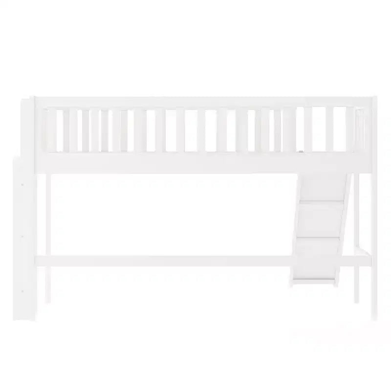 Letto a soppalco per bambini singolo/matrimoniale con scivolo, ringhiera di sicurezza e scaletta