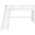Letto a soppalco per bambini singolo/matrimoniale con scivolo, ringhiera di sicurezza e scaletta