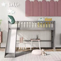 Letto a soppalco per bambini singolo/matrimoniale con scivolo, ringhiera di sicurezza e scaletta