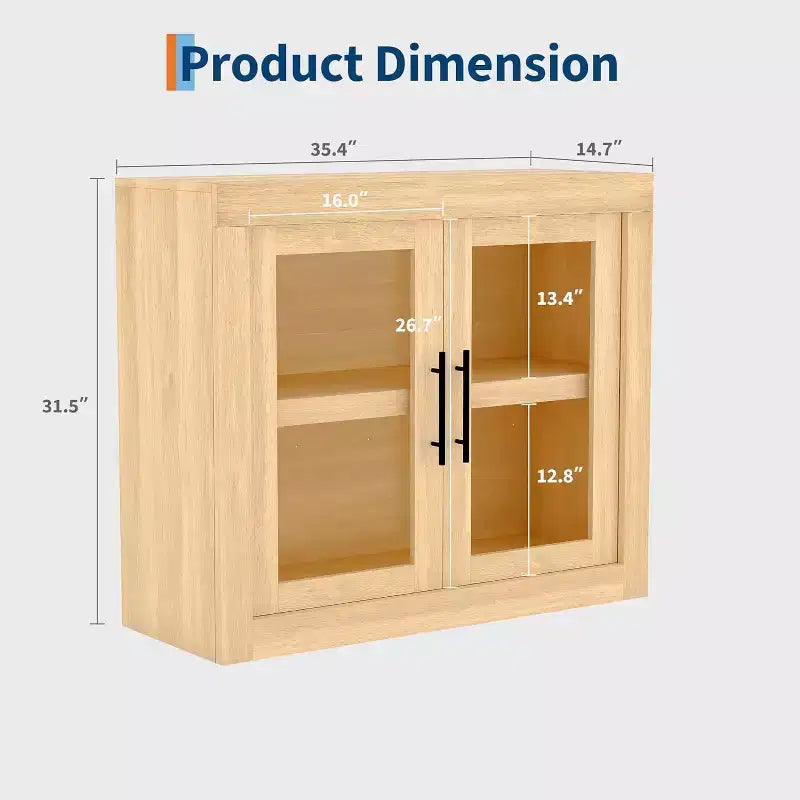 Mobile buffet credenza da 180 cm con 4 ante – Mobile contenitore moderno di metà secolo per soggiorno, cucina o ingresso