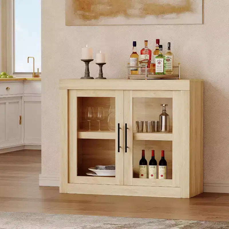 Mobile buffet credenza da 180 cm con 4 ante – Mobile contenitore moderno di metà secolo per soggiorno, cucina o ingresso
