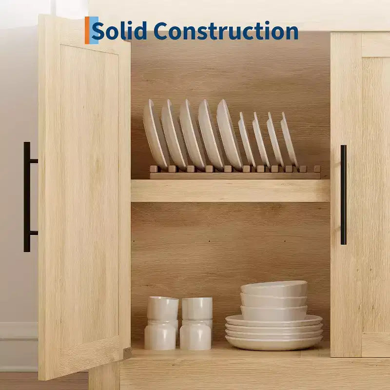 Mobile buffet credenza da 180 cm con 4 ante – Mobile contenitore moderno di metà secolo per soggiorno, cucina o ingresso