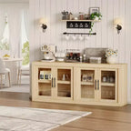 Mobile buffet credenza da 180 cm con 4 ante – Mobile contenitore moderno di metà secolo per soggiorno, cucina o ingresso