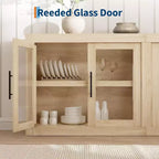 Mobile buffet credenza da 180 cm con 4 ante – Mobile contenitore moderno di metà secolo per soggiorno, cucina o ingresso