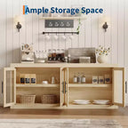 Mobile buffet credenza da 180 cm con 4 ante – Mobile contenitore moderno di metà secolo per soggiorno, cucina o ingresso