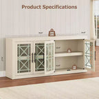 Mobile buffet credenza da 180 cm con 4 ante – Mobile contenitore moderno di metà secolo per soggiorno, cucina o ingresso
