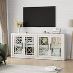 Mobile buffet credenza da 180 cm con 4 ante – Mobile contenitore moderno di metà secolo per soggiorno, cucina o ingresso